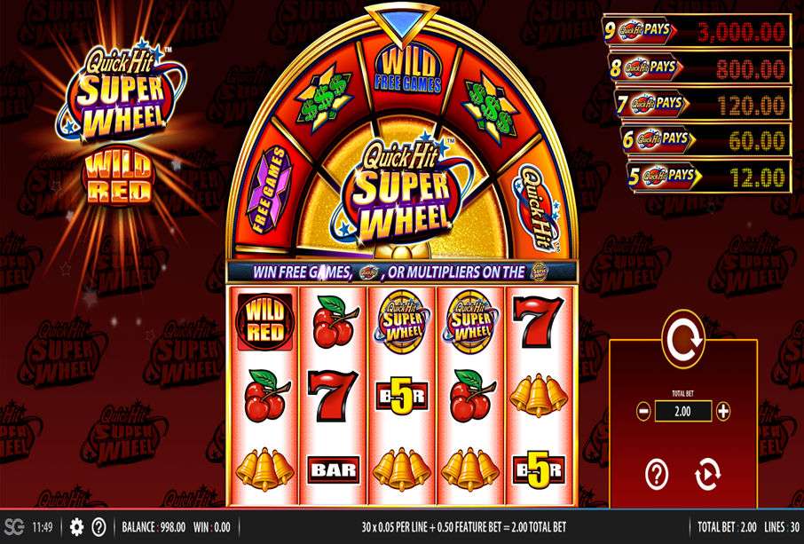 Quick Hit Super Wheel Wild Red screenshot