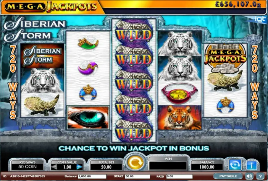 Siberian Storm Megajackpots screenshot